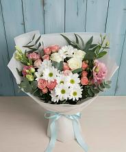Букет цветов из:  Розы, Лизиантусы и Хризантемы в Ольховатке