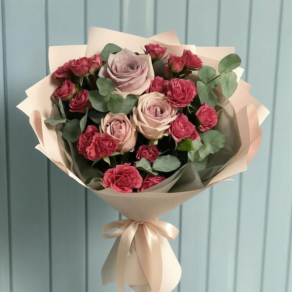 Букет цветов из: Гвоздики и Розы в Ольховатке