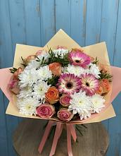Букет цветов из:  Розы, Герберы и Хризантемы #REPLACE_PRED# Ольховатке