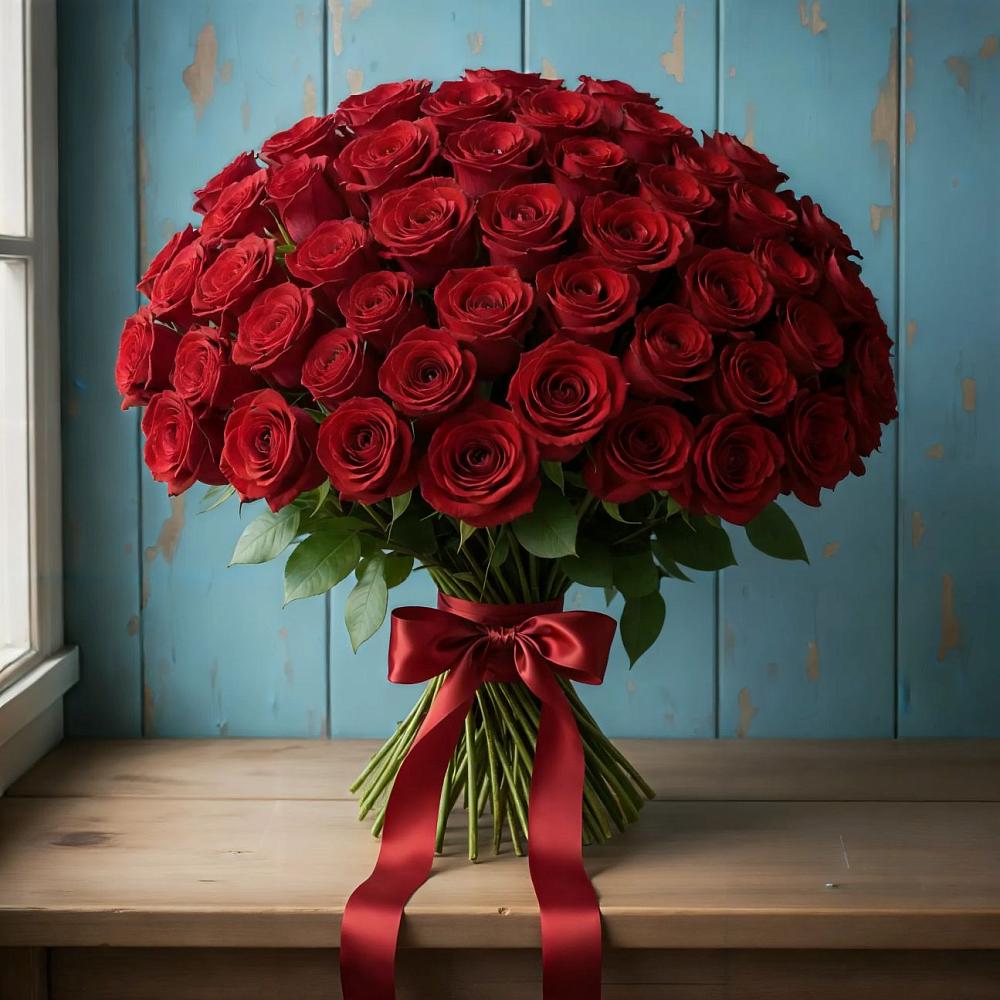 Букет Красные розы Блэк Меджик в Ольховатке