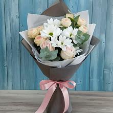 Букет цветов из:  Хризантемы и Розы #REPLACE_PRED# Ольховатке