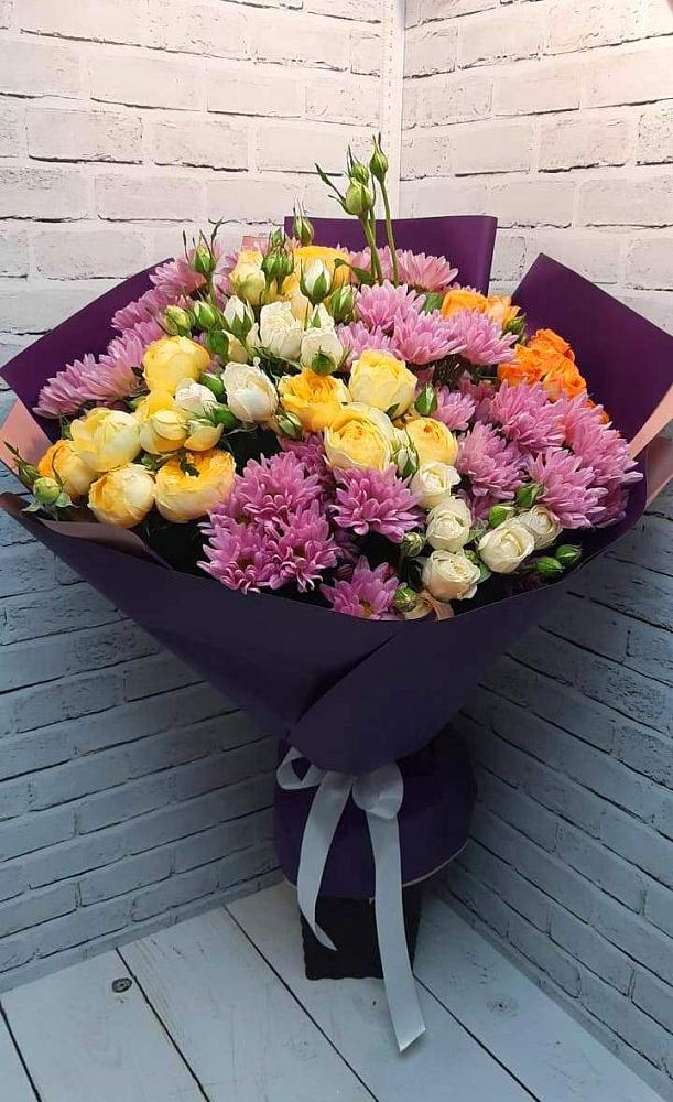 Букет цветов из: Хризантемы и Розы в Ольховатке