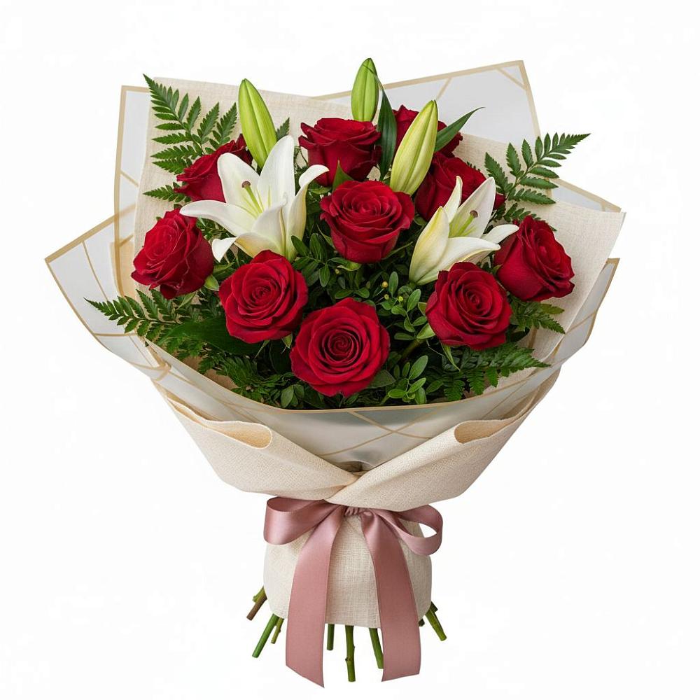 Букет цветов из: Лилии и Розы в Ольховатке