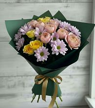 Букет цветов из:  Хризантемы и Розы в Ольховатке