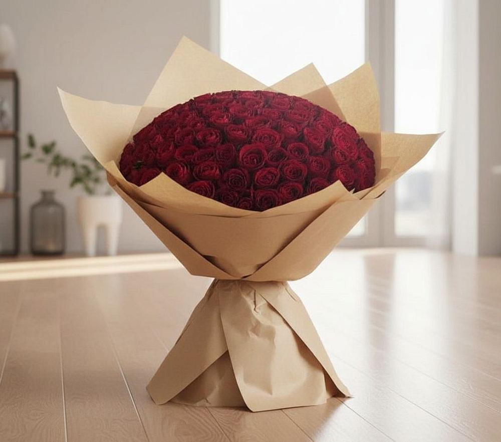 Букет 101 Красная роза в Ольховатке