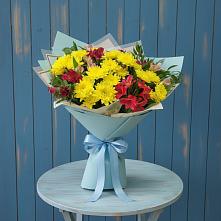 Букет цветов из:  Альстромерии и Хризантемы #REPLACE_PRED# Ольховатке