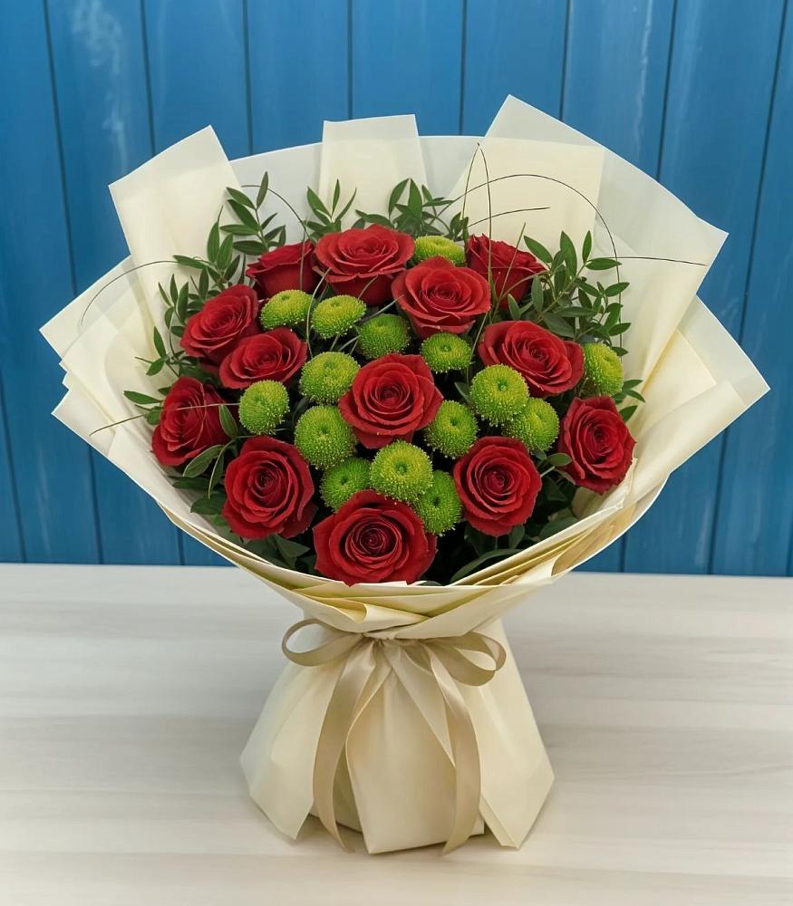 Букет цветов из: Розы и Хризантемы в Ольховатке