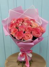 Букет 15 Розовых роз Равель в Ольховатке
