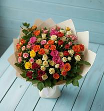 Букет Микс из разноцветных кустовых роз #REPLACE_PRED# Ольховатке